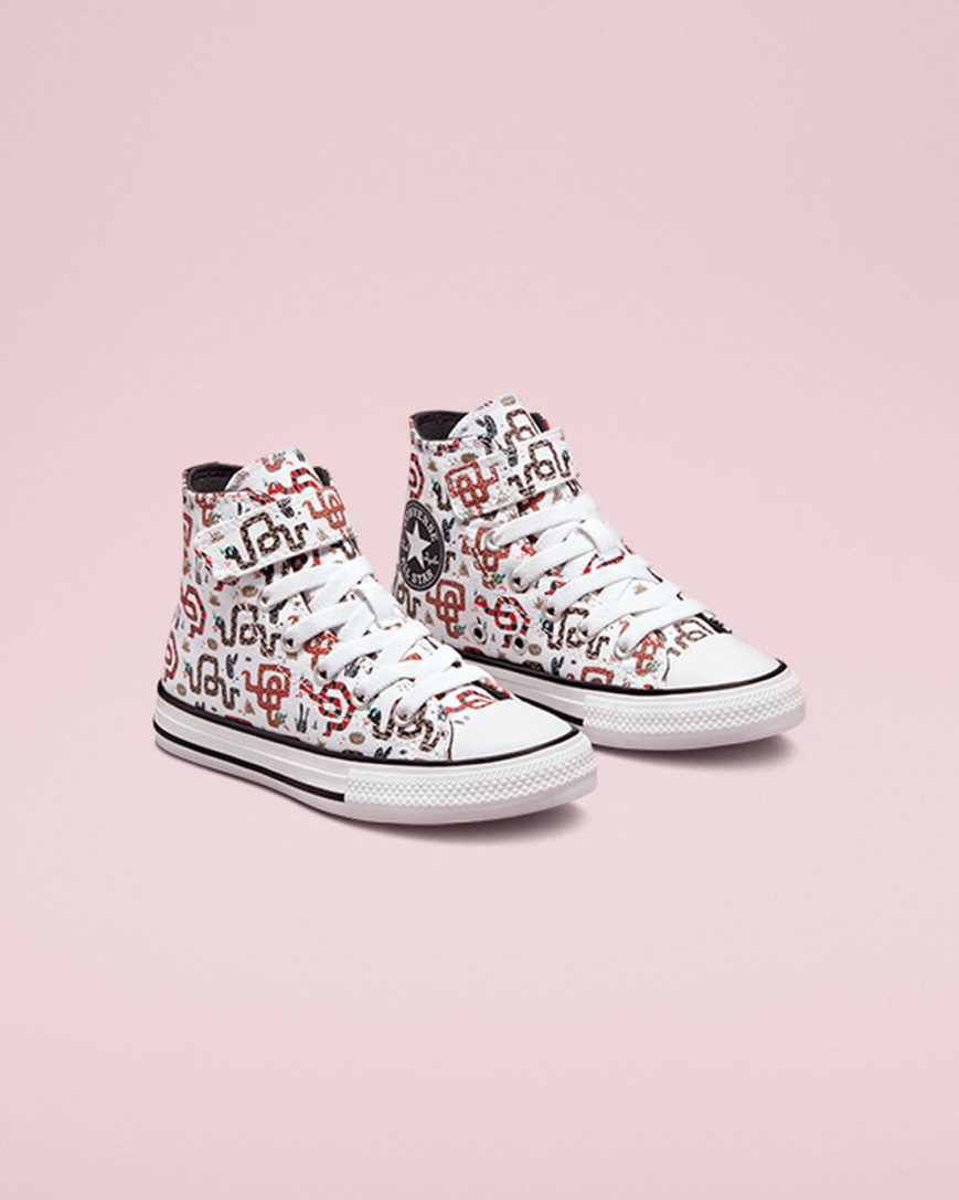 Zapatillas Altas Converse Chuck Taylor All Star Easy-On Snake Niño Blancas Gris Rojas | PE 2WL50E